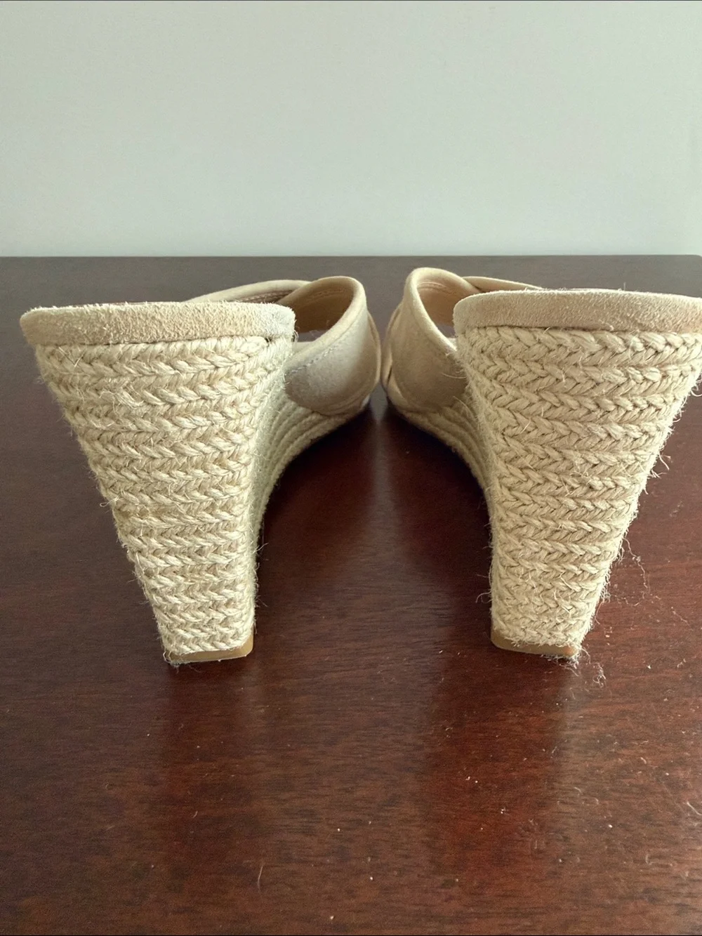 Veronica Beard Cream Suede Crisscross Slide Mules